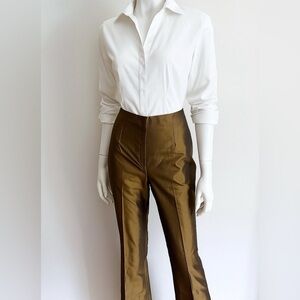 ￼Connie Roberson silk trouser pants classic chic office party holiday Christmas